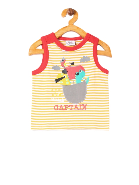 

Donuts Boys Yellow Printed Round Neck T-shirt