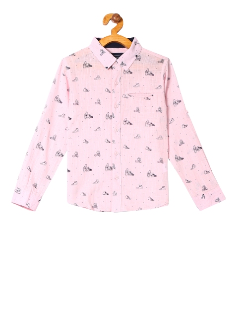 

Cherokee Boys Pink Regular Fit Printed Casual Shirt
