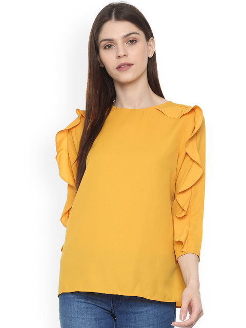 

Van Heusen Woman Women Yellow Solid Top