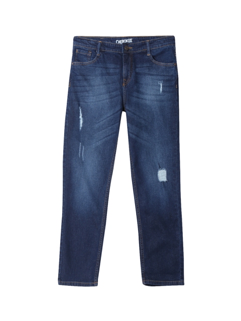 

Cherokee Boys Blue Slim Fit Mid-Rise Low Distress Stretchable Jeans