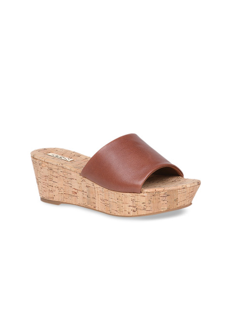 

ALDO Women Tan Brown Solid Leather Mules