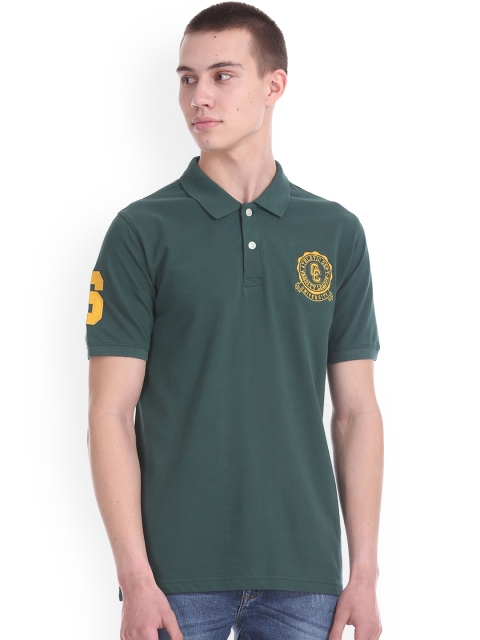 

Colt Men Green Solid Polo Collar Pure Cotton T-shirt