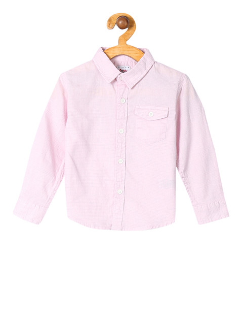 

Donuts Boys Pink Regular Fit Self Design Casual Shirt