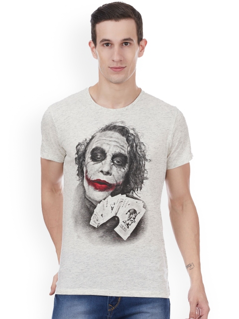 

Free Authority Joker featured White Tshirt for Men, Grey