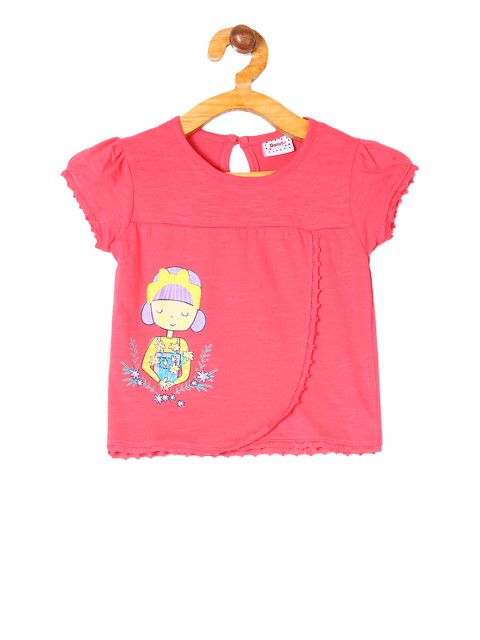 

Donuts Girls Pink Printed Round Neck T-shirt