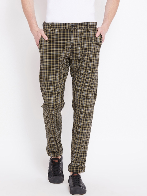 

JUMP USA Men Multicoloured Slim Fit Checked Regular Trousers, Multi
