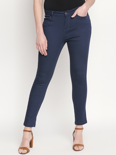 

Honey by Pantaloons Women Navy Blue Regular Fit Solid Regular Trousers