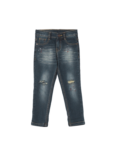 

Cherokee Boys Blue Slim Fit Mid-Rise Low Distress Stretchable Jeans