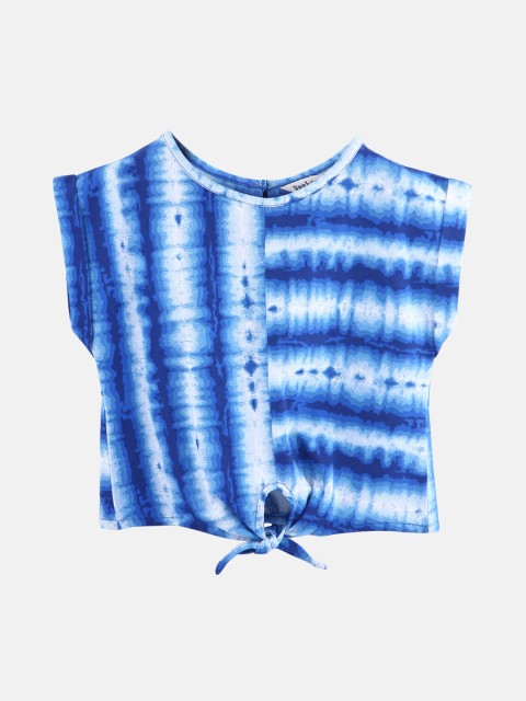

Beebay Girls Blue & White Dyed Pure Cotton Top