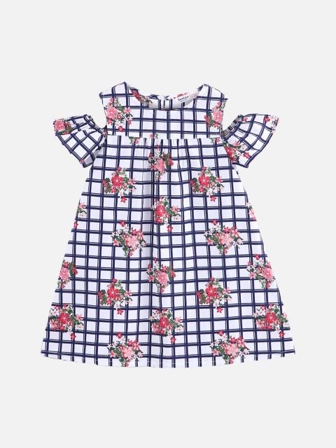 

Beebay Girls White Checked A-Line Dress