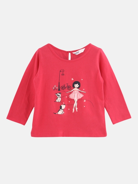 

Beebay Girls Pink Printed Round Neck T-shirt