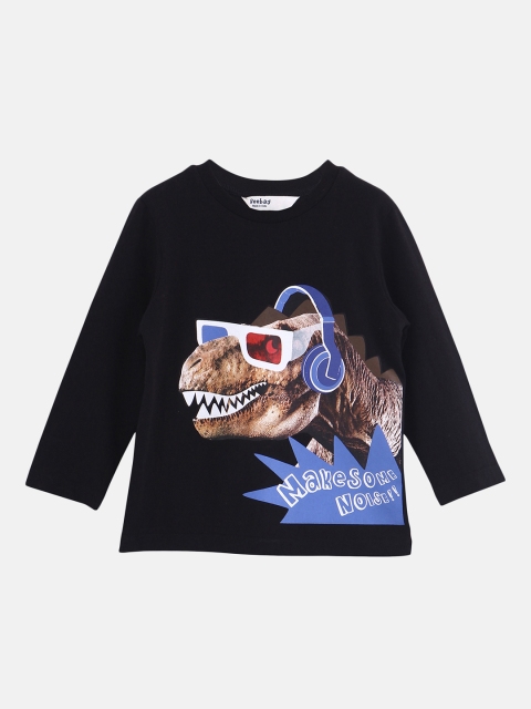 

Beebay Boys Black Printed Round Neck T-shirt