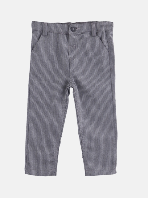 

Beebay Boys Grey Regular Fit Striped Regular Trousers