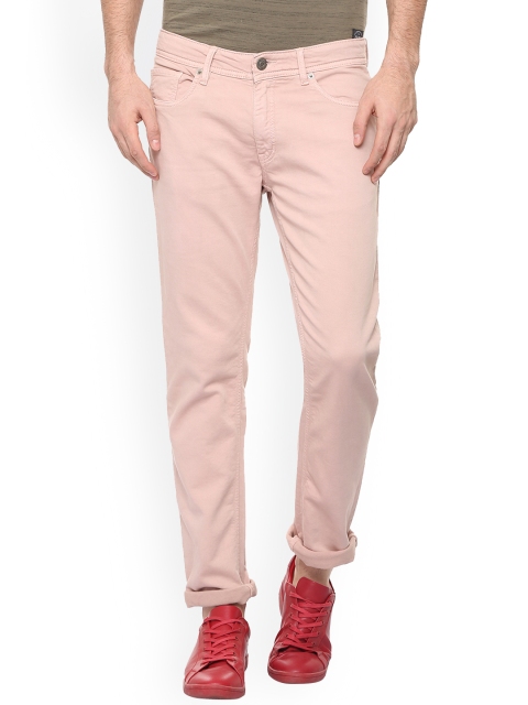 

People Men Pink Regular Fit Mid-Rise Clean Look Stretchable Jeans