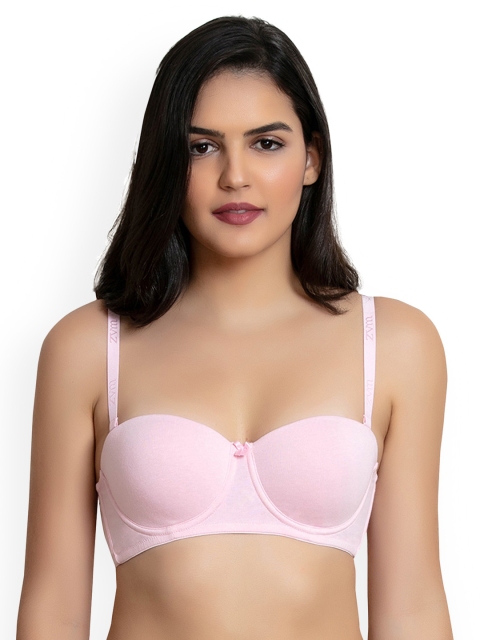 

Zivame Pink Solid Underwired Lightly Padded Balconette Bra ZI1134COREAPINK