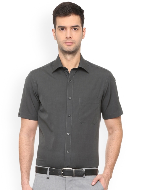 

Louis Philippe Men Grey Regular Fit Solid Formal Shirt