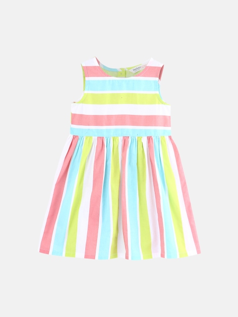 

Beebay Girls Green Striped Fit and Flare Dress