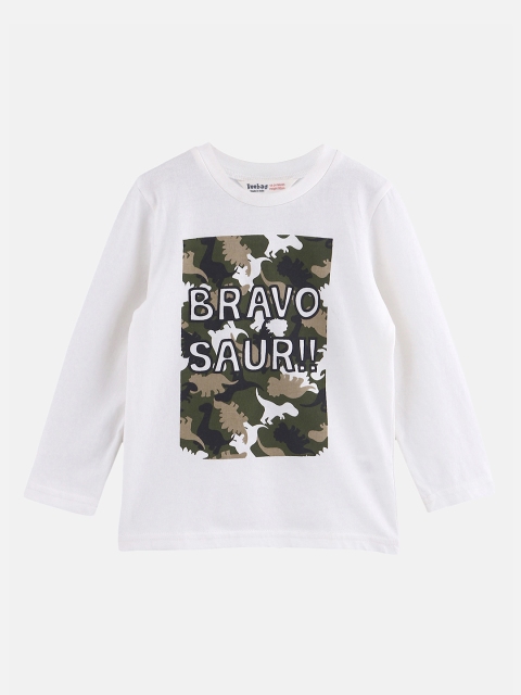

Beebay Boys White Printed Round Neck T-shirt