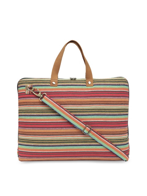 

The House of Tara Women Multicoloured Striped Laptop Bag, Multi