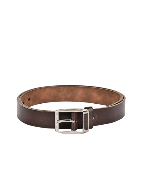 

BuckleUp Men Brown Leather Solid Belt