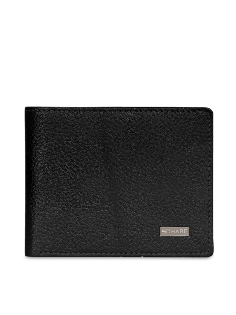 

SCHARF Men Black Solid Two Fold Leather Wallet