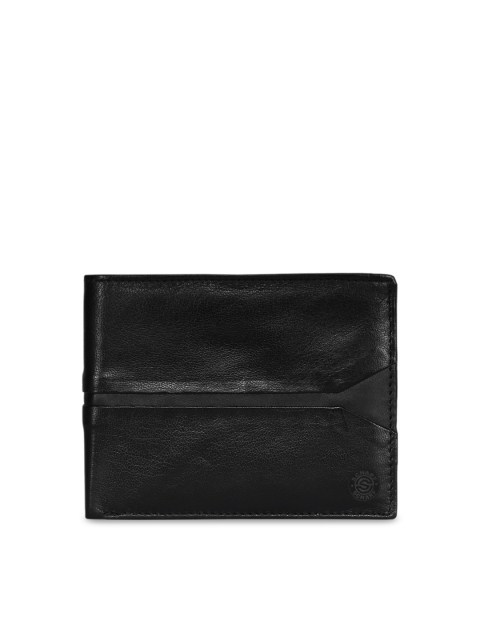 

SCHARF Men Black Solid Leather Two Fold Wallet