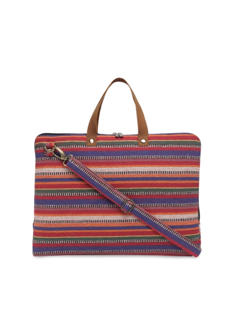 

The House of Tara Women Multicoloured Striped Laptop Bag, Multi