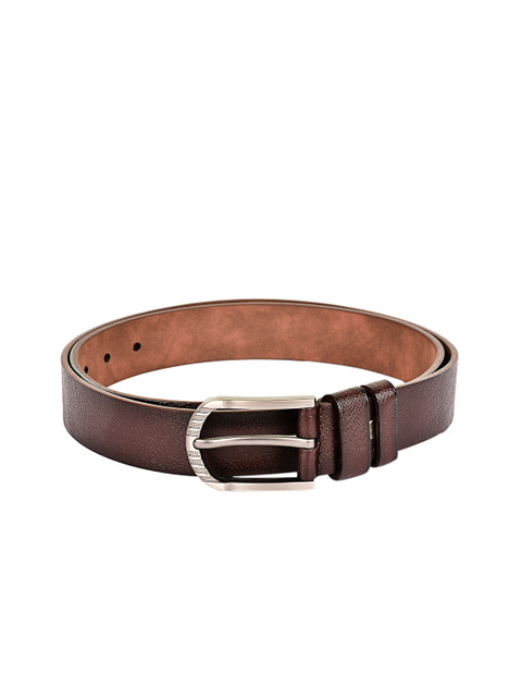 

BuckleUp Men Brown Leather Solid Belt