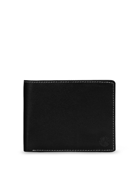 

SCHARF Men Black Solid Leather Two Fold Wallet