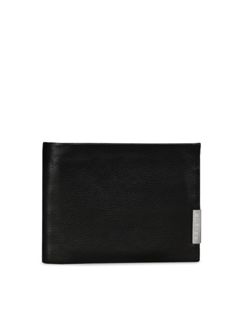 

SCHARF Men Black Solid Leather Two Fold Wallet