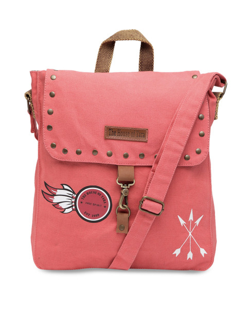 

The House of Tara Unisex Pink Solid Messenger Bag