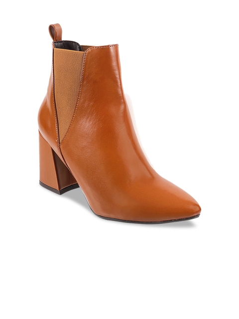 

Metro Women Tan Solid Heeled Boots