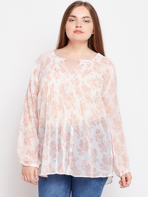 

Oxolloxo Women Nude-Coloured Printed High-Low Top