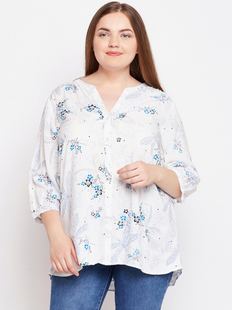 

Oxolloxo Women White Printed High-Low Top