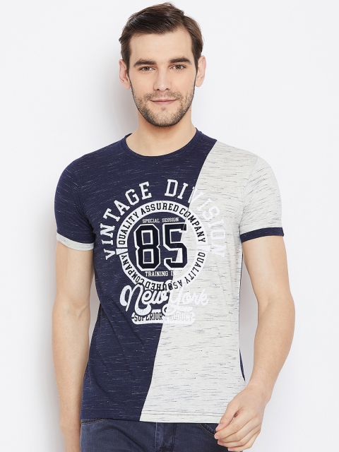 

Duke Men Grey Colourblocked Round Neck T-shirt