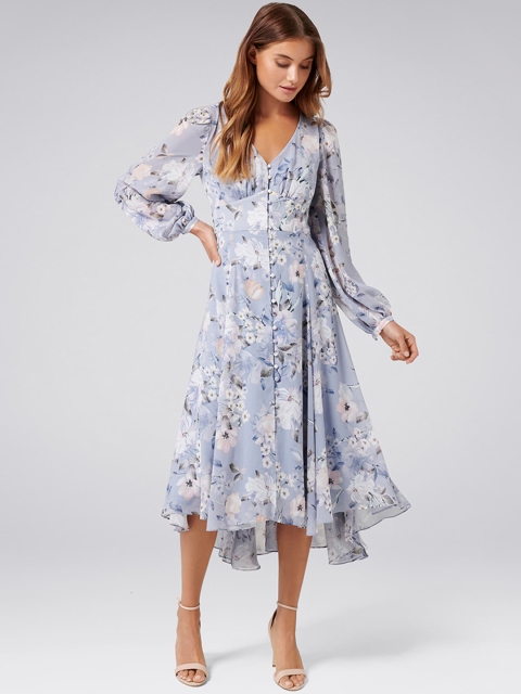 

Forever New Women Blue Printed Fit and Flare Dress