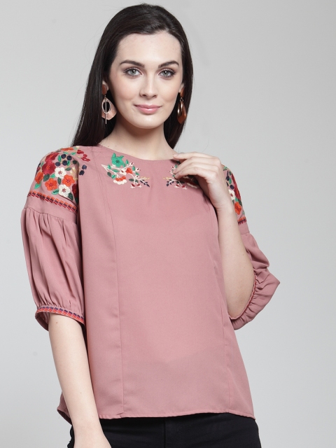

plusS Women Pink Solid A-Line Top