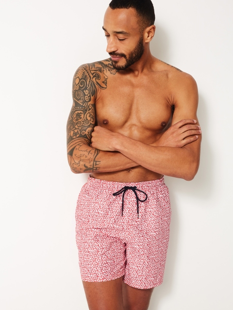

Marks & Spencer Men Red Printed Regular Fit Regular Shorts