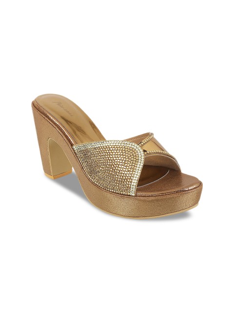 

Metro Women Gold-Toned Solid Mules