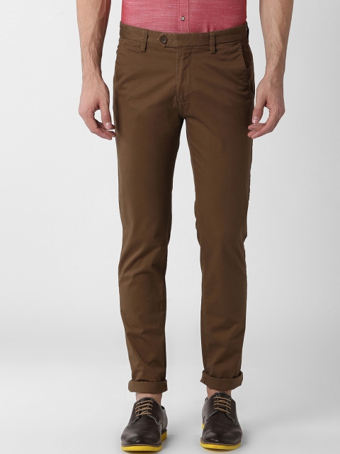 

Peter England Casuals Men Brown Slim Fit Solid Regular Trousers