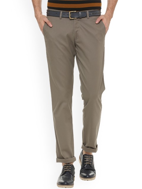 

Allen Solly Men Grey Slim Fit Solid Regular Trousers