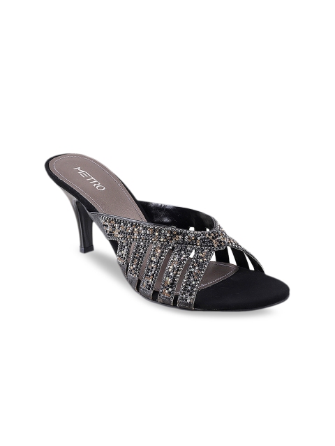 

Metro Women Black Solid Mules