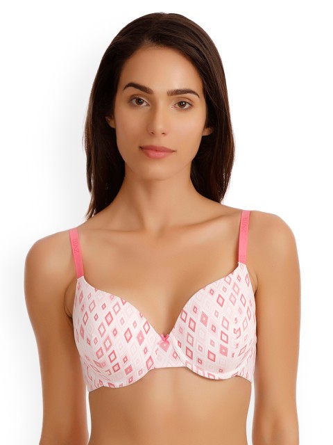 

Zivame Multicoloured Printed Underwired Lightly Padded T-shirt Bra ZI1607FASHHSAST, Multi