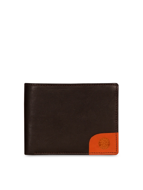 

SCHARF Men Brown Colourblocked Two Fold Leather Wallet
