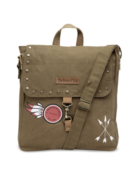 

The House of Tara Unisex Khaki Solid Messenger Bag