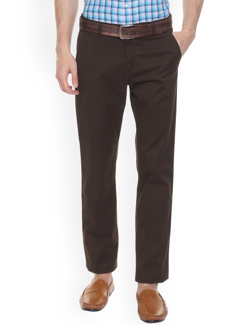 

Allen Solly Men Brown Regular Fit Solid Regular Trousers