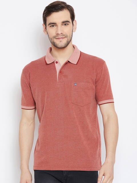 

Duke Men Rust Solid Polo Collar T-shirt