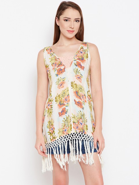

Oxolloxo Women Multicoloured Floral Printed Cover-Up Dress S19020WBW001, Multi