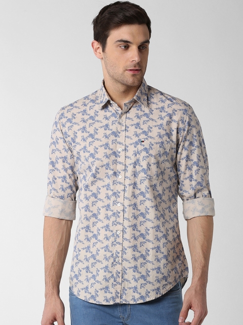 

Peter England Casuals Men Blue & Beige Slim Fit Printed Casual Shirt