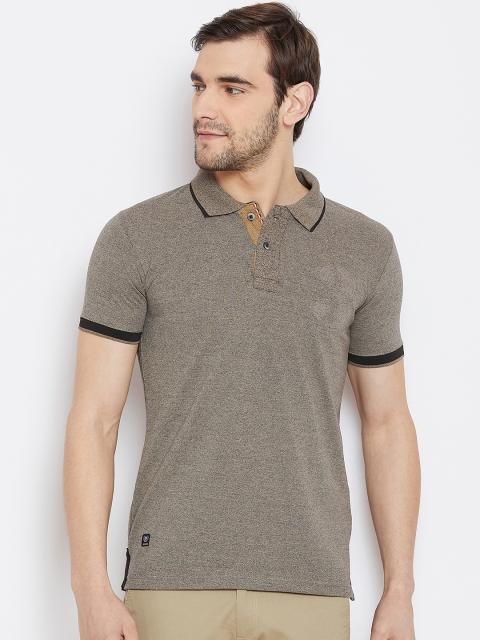 

Duke Men Brown Solid Polo Collar T-shirt